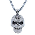 Vintage Hip Hop Evil Skull Necklace Metal Skull Pendant Collar Gothic Skull Chain Skull Fashion Men and Women Punk Style Jewelry
