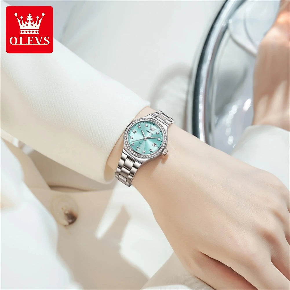OLEVS 2026 New Women's Wristwatch Elegant Luxury Quartz Watch For Women Fashion Waterproof Watches Stainless Steel Ladies Clock