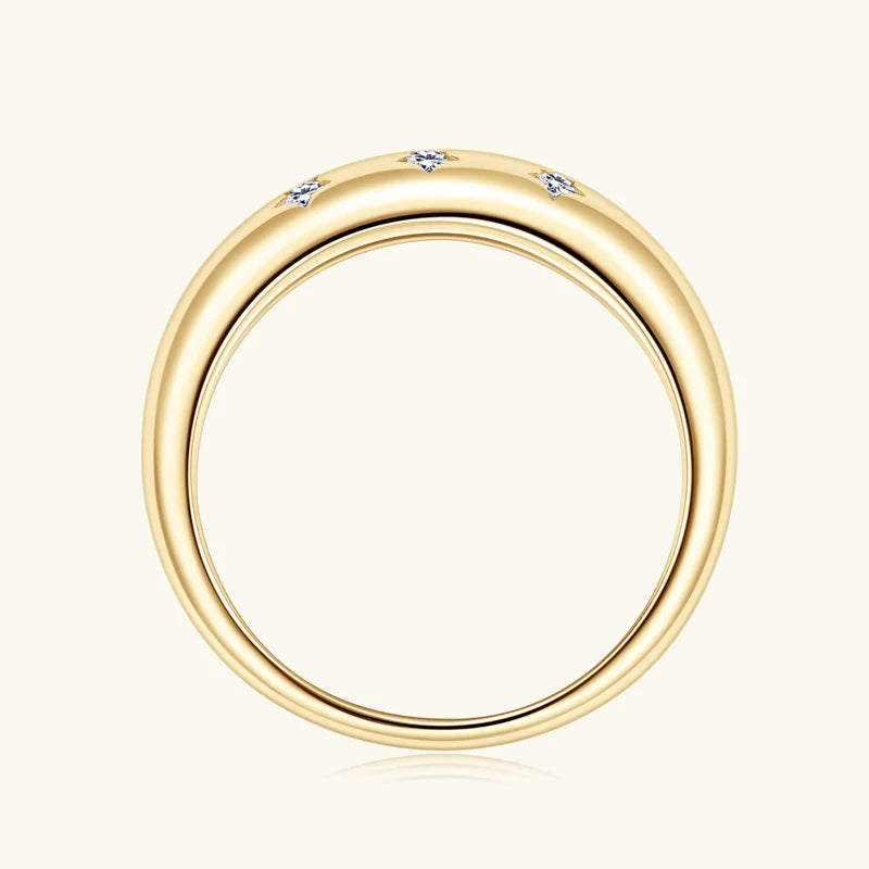 Lnngy Chunky Dome 1.5mm Moissanite Diamond Ring With Certificate 925 Sterling Silver Rings for Women Hiphop Party Jewerly Gift